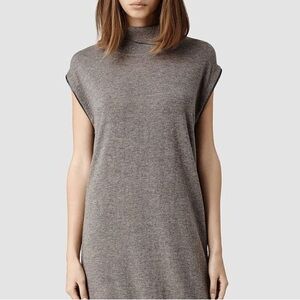 ALL SAINTS NWOT Kaninda Wool/Cashmere Sleeveless Zip Sided Tunic Sweater Dress